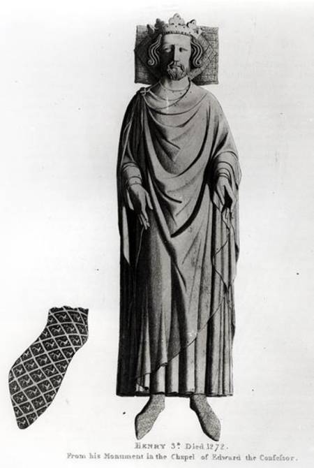 Effigy of King Henry III (1207-72) from his monument in the Chapel of Edward the Confessor van English School