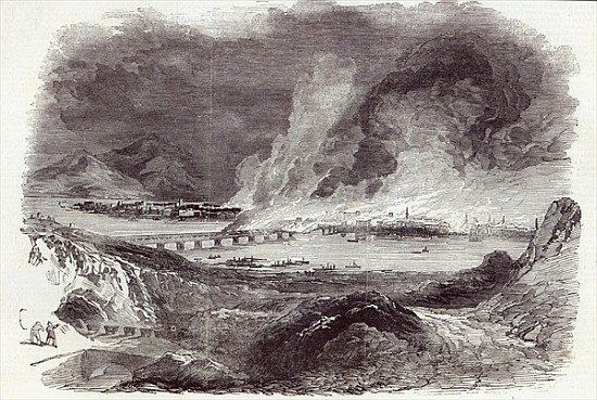 Great Fire at Pittsburgh, from The Illustrated London News, 17th May 1845 van English School