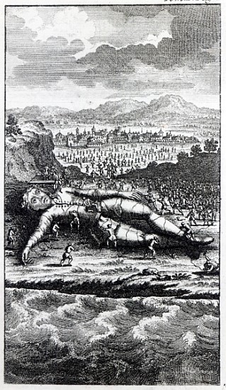 Gulliver captured the Lilliputians, illustration from ''Gulliver''s Travels''Jonathan Swift van English School