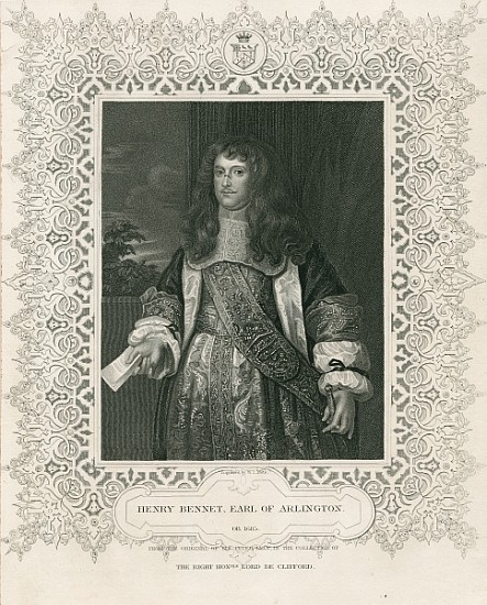 Henry Bennet, 1st Earl of Arlington, from ''Lodge''s British Portraits'' van English School