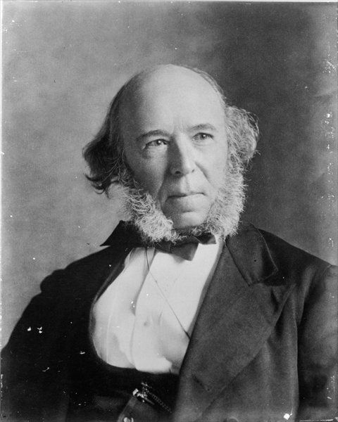 Herbert Spencer (1820-1903) (b/w photo)  van English School