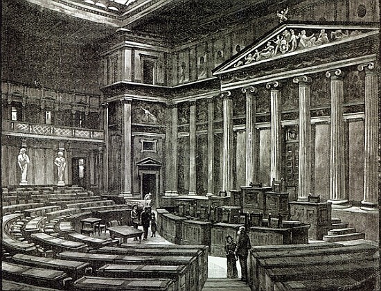 Interior of Houses of Parliament, Vienna, from ''Leisure Hour'' van English School