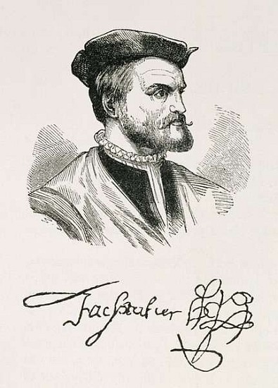 Jacques Cartier (1491-1557) illustration from Volume IV of ''Narrative and Critical History of Ameri van English School