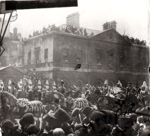 Jubilee Procession in Whitehall, 1887 (b/w photo)  van English School