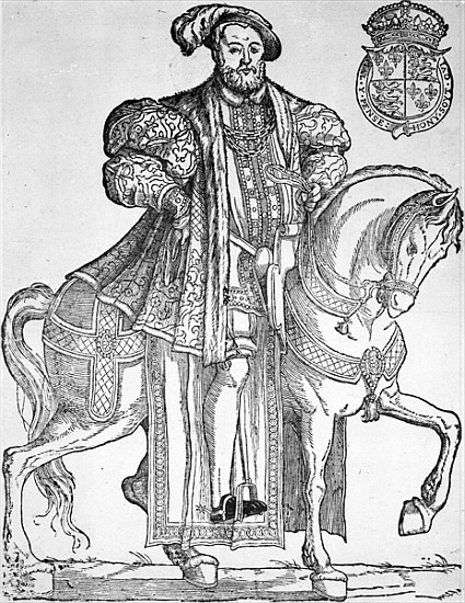 King Henry VIII on horseback van English School