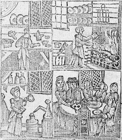 Kitchen Interiors, an illustration from ''A Book of Roxburghe Ballads'' van English School