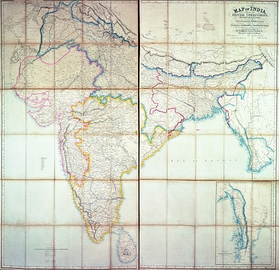 Map of India, 1857 () van English School