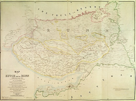Map of Kutch and Runn, India van English School
