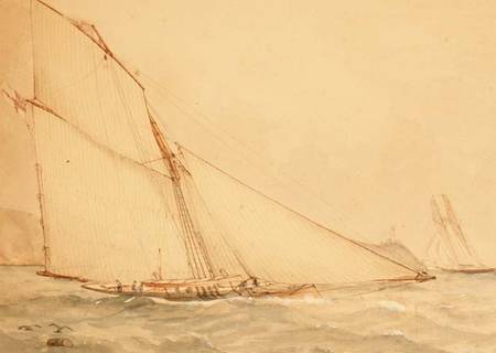 An Eight Meter Gaff rigged Topsail Cutter, The Royal Yacht Squadron van English School