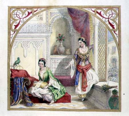A Moorish Interior with Two Women van English School