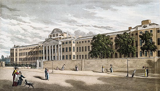 New Bethlem Hospital, St. George''s Fields; engraved by Riley van English School