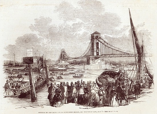 Opening of the Hungerford Suspension Bridge, from ''The Illustrated London News'', 3rd May 1845 van English School