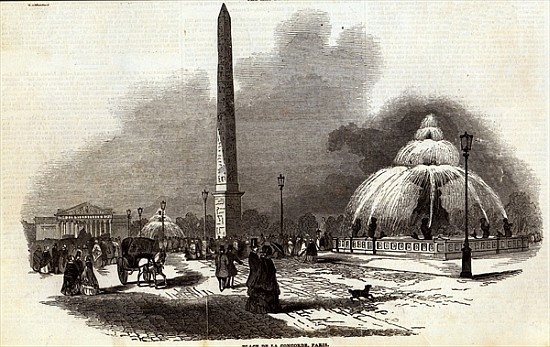 Place de la Concorde, Paris, from The Illustrated London News, 2nd August 1845 van English School