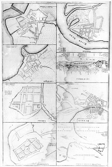 Plans of the principle Towers, Forts and Harbours in Ireland van English School