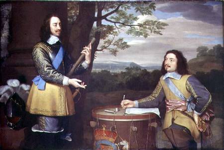 Portrait of Charles I (1600-49) and Sir Edward Walker (1612-77) van English School