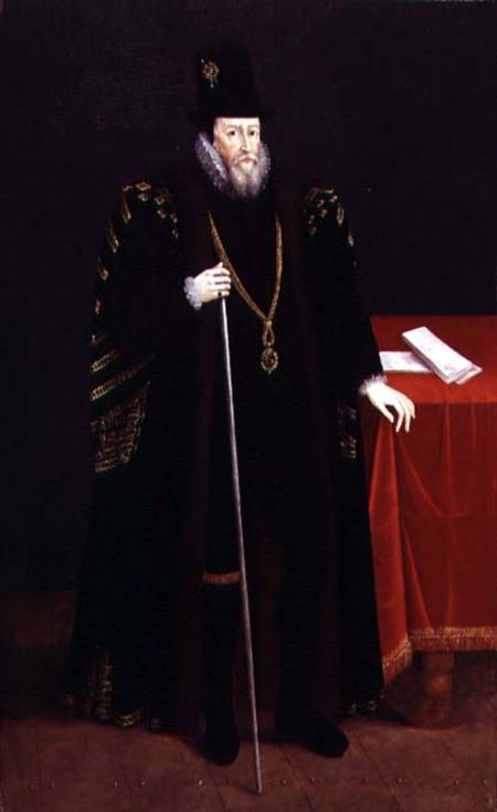 Portrait of William Cecil Lord High Treasurer van English School
