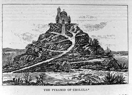 The Pyramid of Cholula, after a drawing in Cumplido's Spanish translation of Prescott's 'Mexico', fr van English School