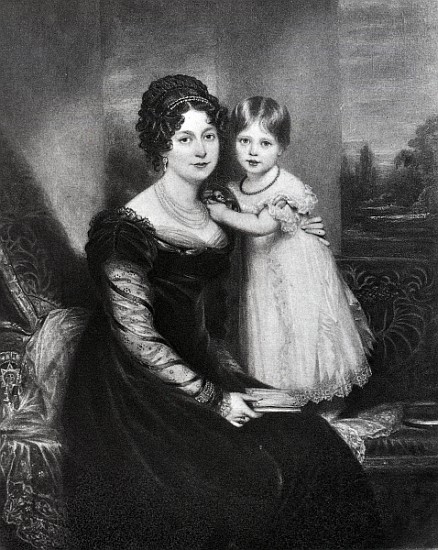 Queen Victoria as an infant with her mother the Duchess of Kent, c.1822 van English School