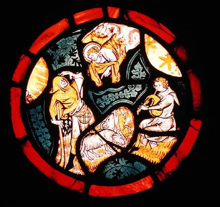 Roundel depicting the Annunciation to the Shepherds van English School