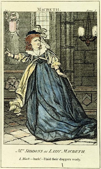 Sarah Siddons (1755-1831) as Lady Macbeth van English School