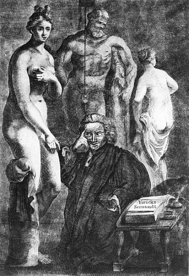 Satirical portrait of Laurence Sterne, c.1761 van English School