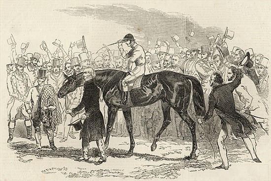 Sir Tatton Sykes leading in the winner of the St. Leger, from ''The Illustrated London News'', 26th  van English School
