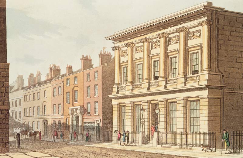 The London Commercial Sale Rooms, from ''R.Ackermann''s Repository of Arts'' 1813 van English School