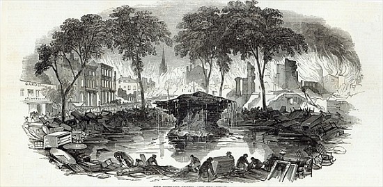 The Bowling-green and Broadway, New York, from The Illustrated London News, 23rd August 1845 van English School