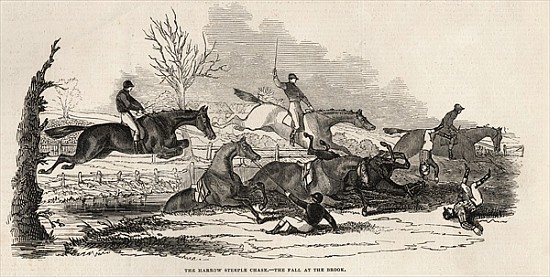 The Harrow Steeple Chase: The Fall at the Brook, from ''The Illustrated London News'', 26th April 18 van English School