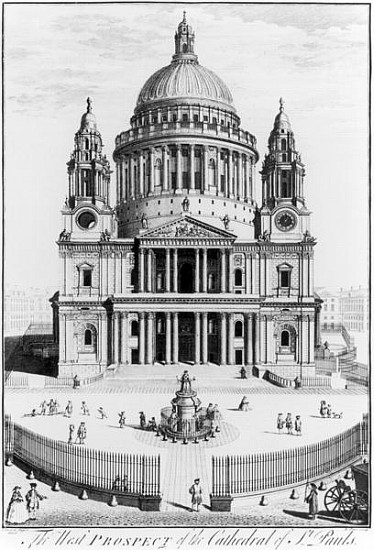 The West Prospect of St. Paul''s Cathedral; engraved by R. Parr (fl.1723-50) van English School
