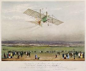 The Flying Machine, the ''Ariel'', from designs prepared by W.S. Henson in 1842, published by Ackerm