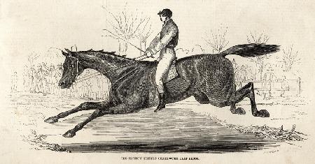 The Harrow Steeple Chase: The Last Brook, from ''The Illustrated London News'', 26th April 1845