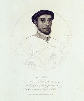 Portrait of David Rizio, from an original painted in 1564; engraved by C. Wilkin, pub. London