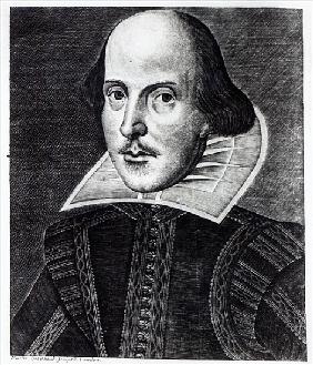 Portrait of William Shakespeare; engraved by Martin Droeshout