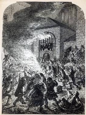 The ''No Popery'' rioters burning the prison of Newgate in 1780