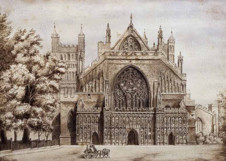 Exeter Cathedral, West Front  on van English School