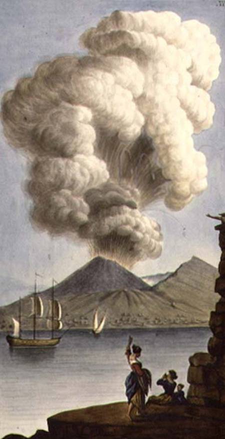 Vesuvius erupting, plate III from Sir William Hamilton's 'Campi Phlegraeiae' (supplement) van English School