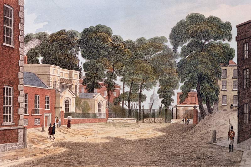 View of Whitehall Yard, illustration from ''R. Ackermann''s Repository of Arts'' 1811 van English School