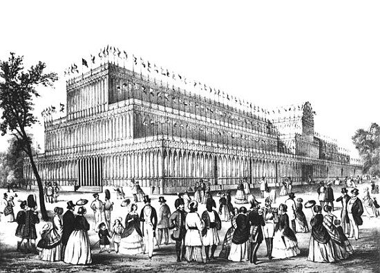 View of the Exterior of the Crystal Palace, built for the Great Exhibition of 1851 van English School