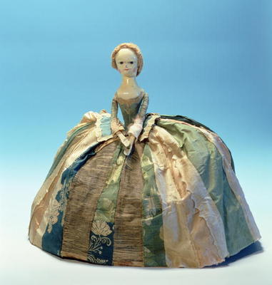Letitia Penn doll (wood & textile) van English School, (18th century)