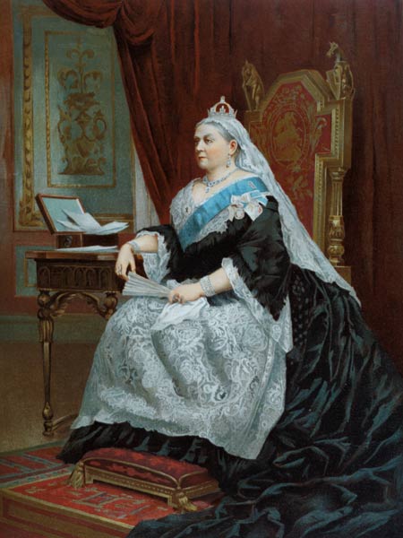 Portrait of Queen Victoria (1819-1901) at the time of her Golden Jubilee in 1887, 1887 (colour litho van English School, (19th century)