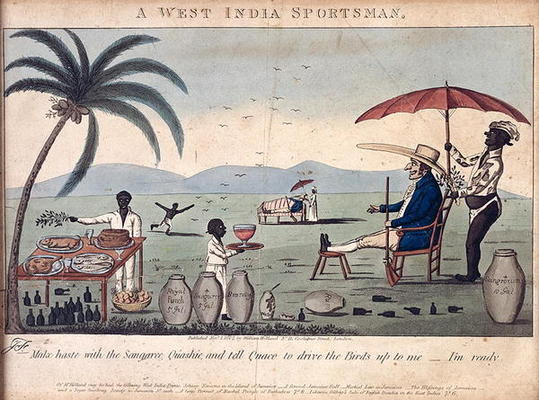 A West India Sportsman, published by William Holland, 1807 (etching, engraving and aquatint) van English School, (19th century)