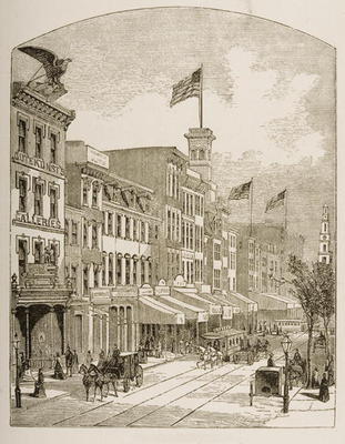 Arch Street, Philadelphia, in c.1870, from 'American Pictures' published by the Religious Tract Soci van English School, (19th century)