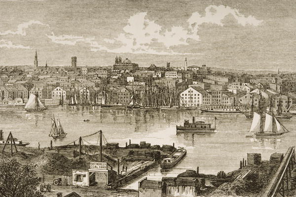 Baltimore, in c.1870, from 'American Pictures' published by the Religious Tract Society, 1876 (engra van English School, (19th century)