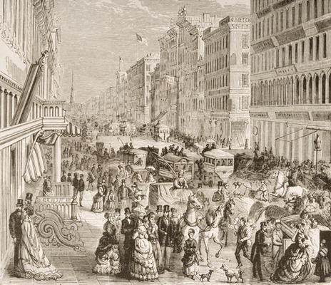 Broadway, New York City, c.1870, from 'American Pictures', published by The Religious Tract Society, van English School, (19th century)