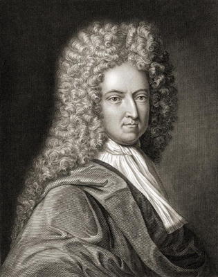 Daniel Defoe (1660-1731) from 'Gallery of Portraits', published in 1833 (engraving) van English School, (19th century)