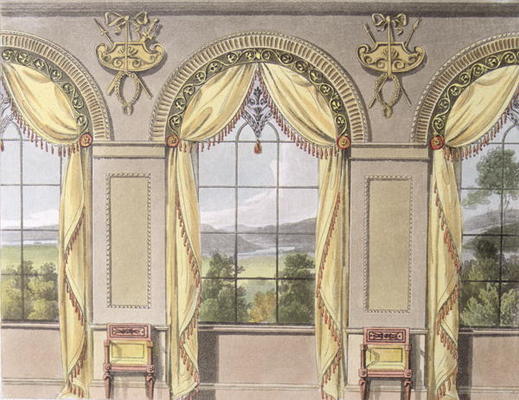 Dining room, plate 88 from Ackermann's Repository of Arts, published 1816 (colour litho) van English School, (19th century)