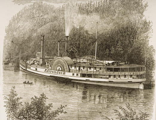 Excursion steamer on the Hudson River, in c.1870, from 'American Pictures' published by the Religiou van English School, (19th century)