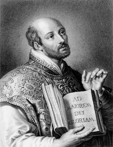 St. Ignatius of Loyola (1491-1556) from 'Gallery of Portraits', published in 1833 (engraving) van English School, (19th century)