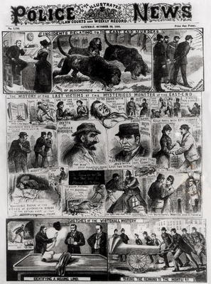 Incidents Relating to the East End Murders, from 'The Illustrated Police News', 20th October 1888 (e van English School, (19th century)